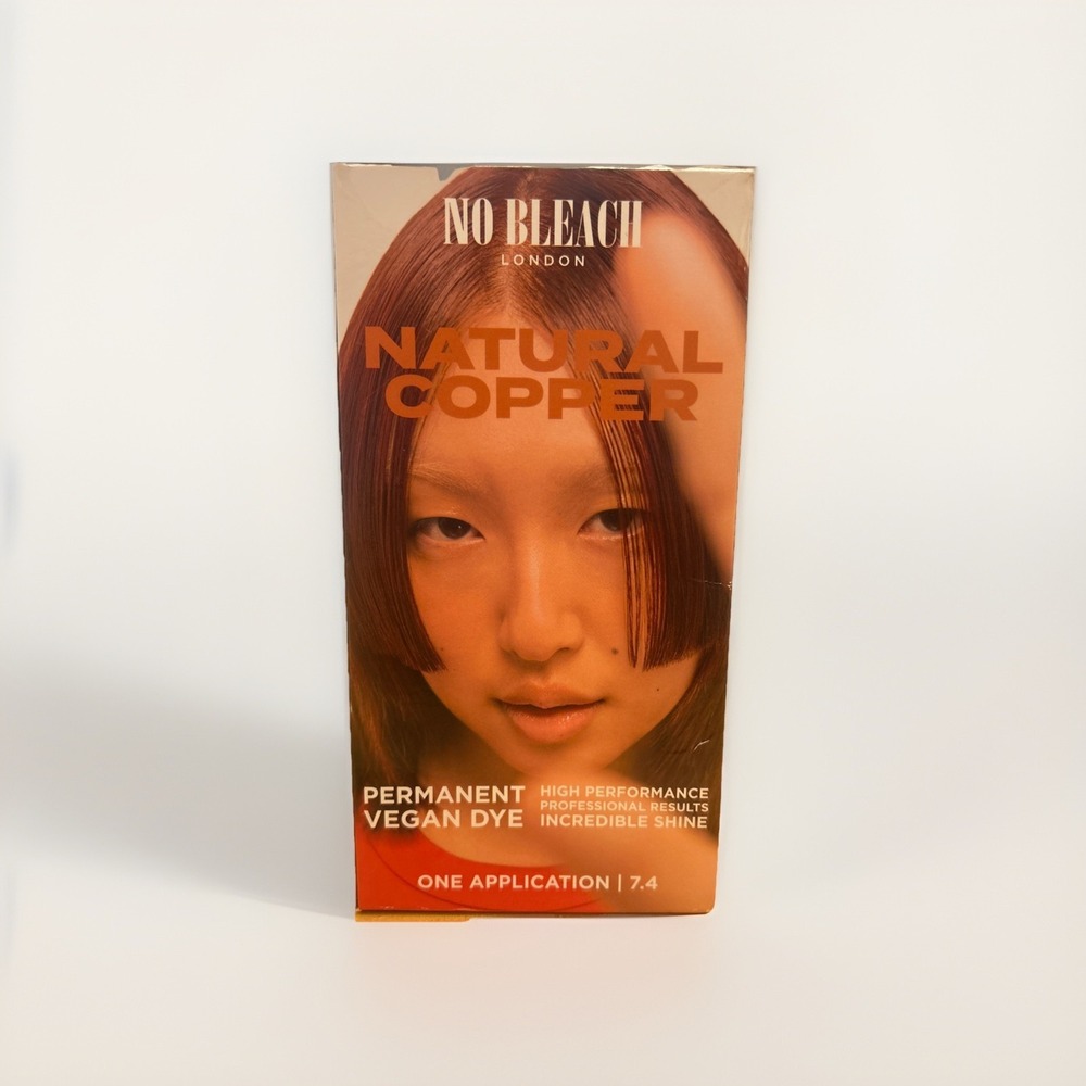 No Bleach London Natural Copper 7.4 Permanent Vegan Hair Dye Color 1 Application